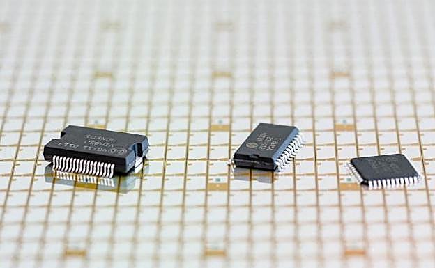 Placas de microchips semiconductores.