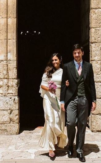 Elisa Labernia y Alberto, el día de su boda en Valladolid.