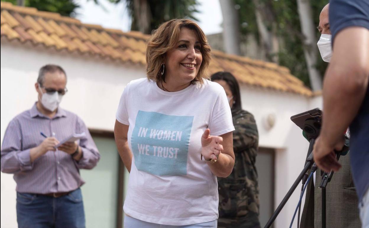 Susana Díaz durante un acto con militantes del PSOE en Córdoba, este sábado.