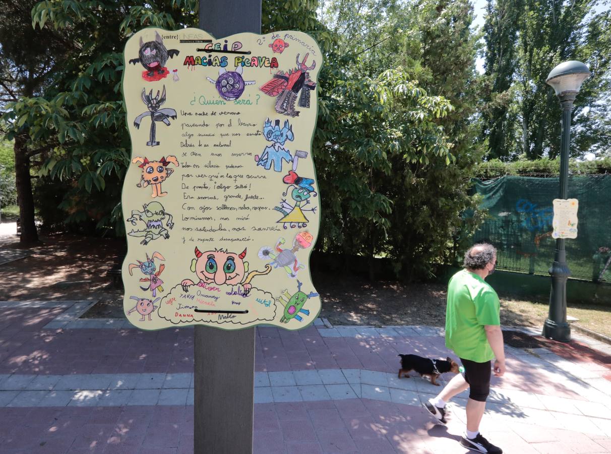 Fotos: Las farolas de las calles aledañas al Esgueva lucen los dibujos de los niños de seis colegios de Valladolid
