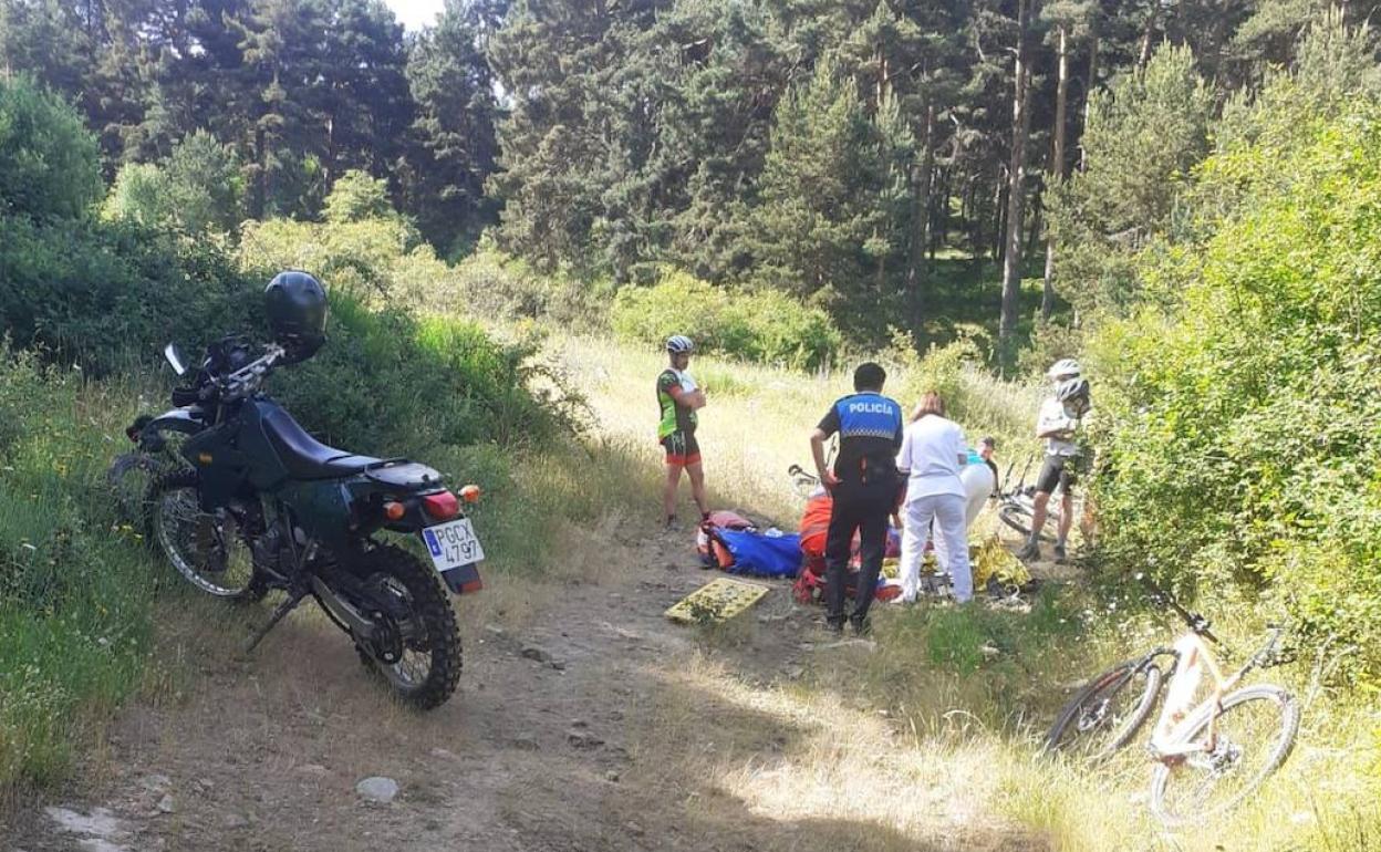 Un momento del rescate. 