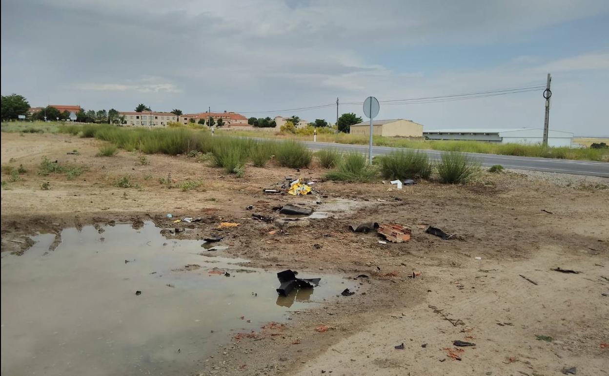 Lugar donde se produjo el accidente mortal, en la CL-602, a la altura de Olmedo. 