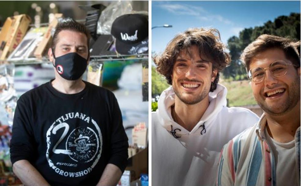 Javier, de Tijuana Growshop, y Jesús Collado y Raúl Herrero, de Cannalion.