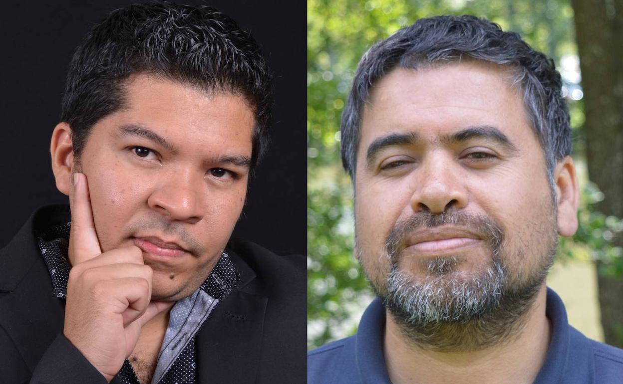 Los poetas Javier Alvarado y Marcelo Gatica.. 