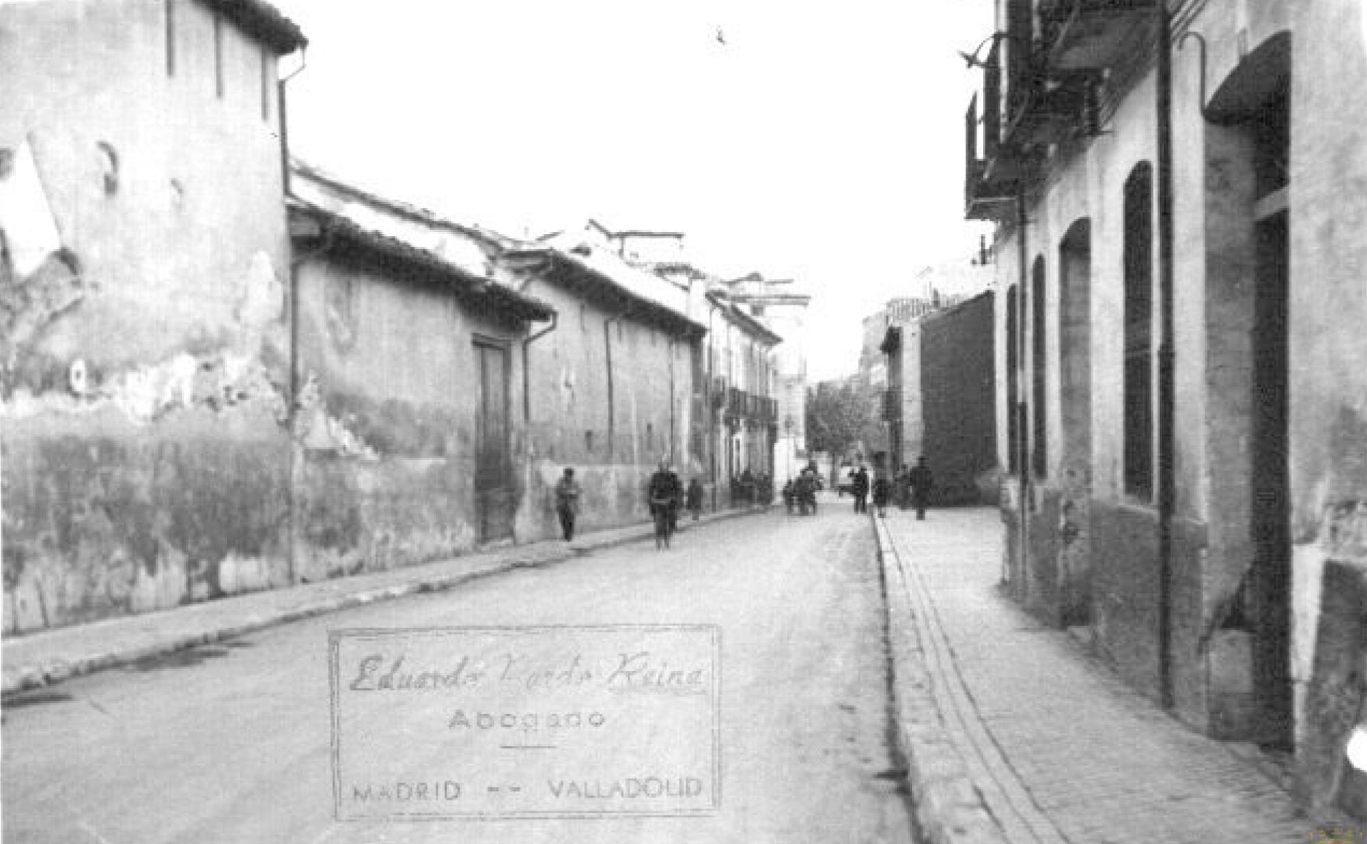 Calle de José María Lacort, donde estuvo la capilla evangélica, en los años 50. 