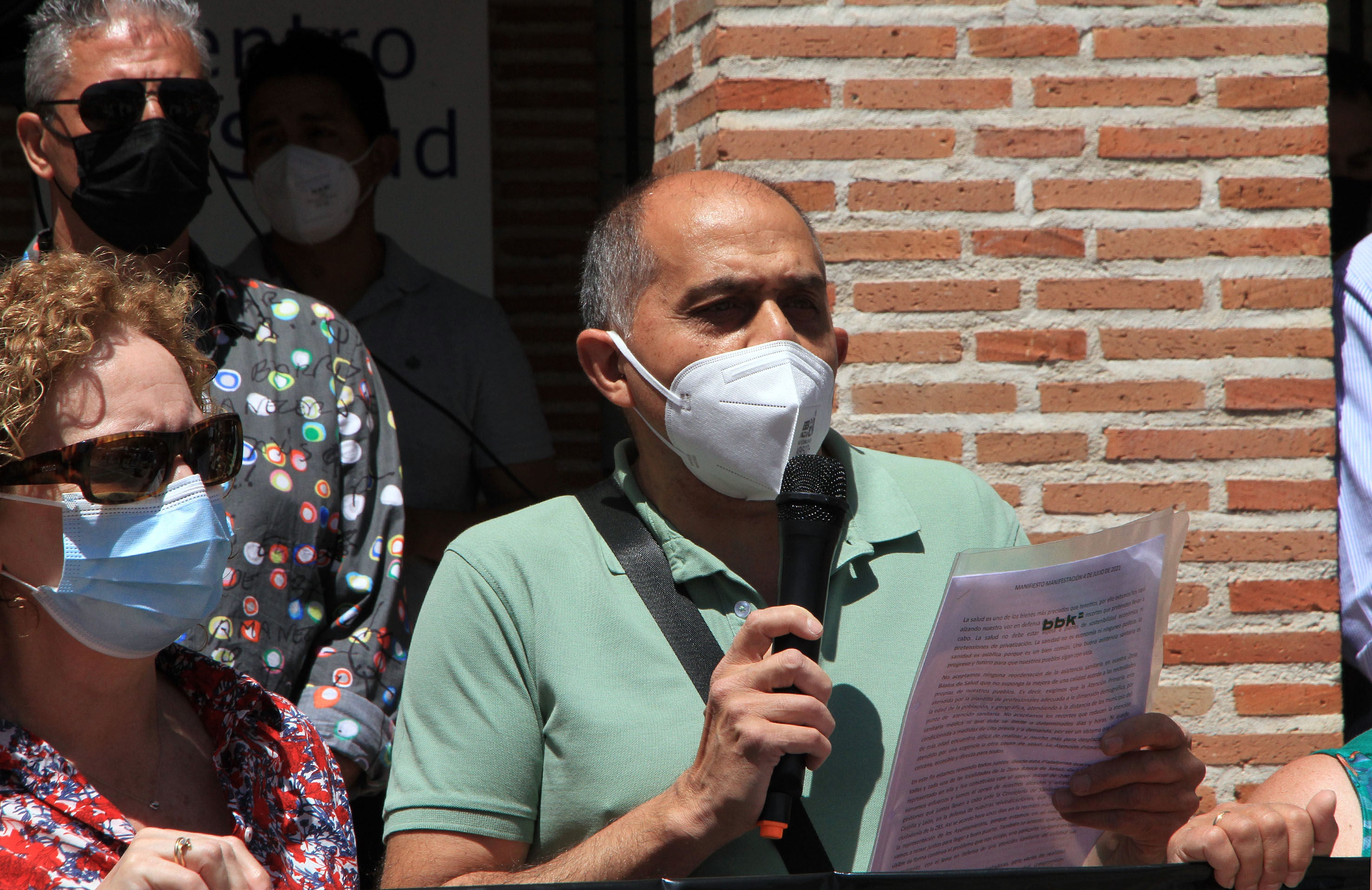 Momento de la manifestación celebrada en Nava de la Asunción.