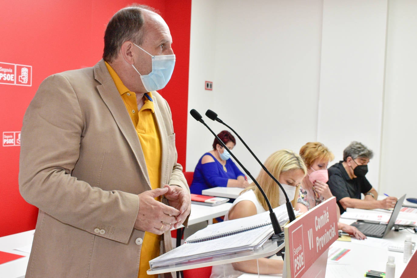 José Luis Aceves, durante el comité provincial del PSOE celebrado esta mañana.