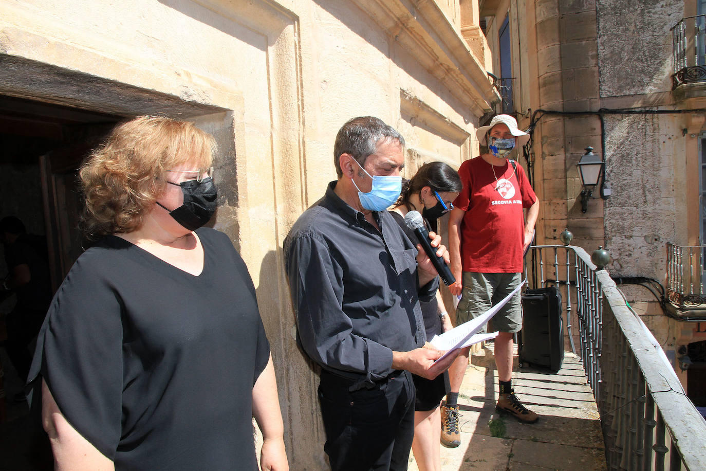 Manifestación este sábado en Sepúlveda en contra de los recortes sanitarios.