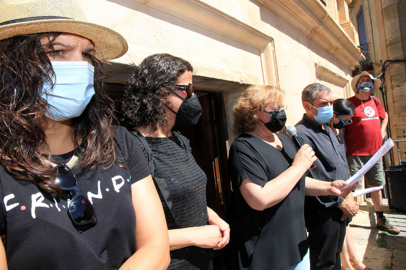 Manifestación este sábado en Sepúlveda en contra de los recortes sanitarios.