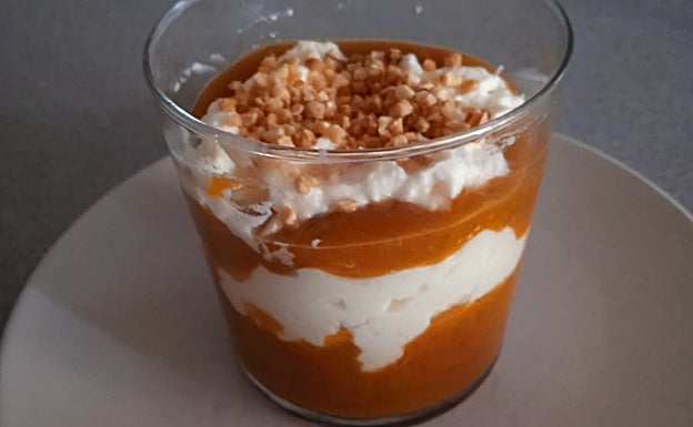 Imagen principal - Deliciosos vasitos de mango y nata