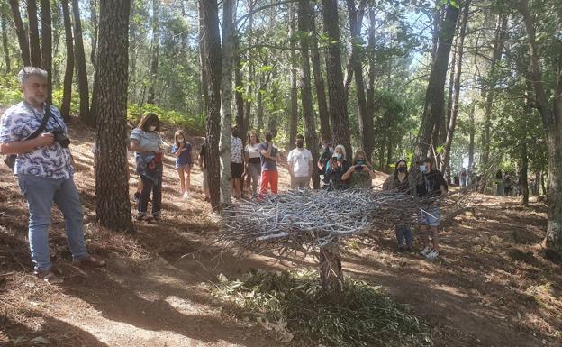 'Nada, nido, nodo'. Es la pieza de Juanjo Martín, que simula un nido de buitres.