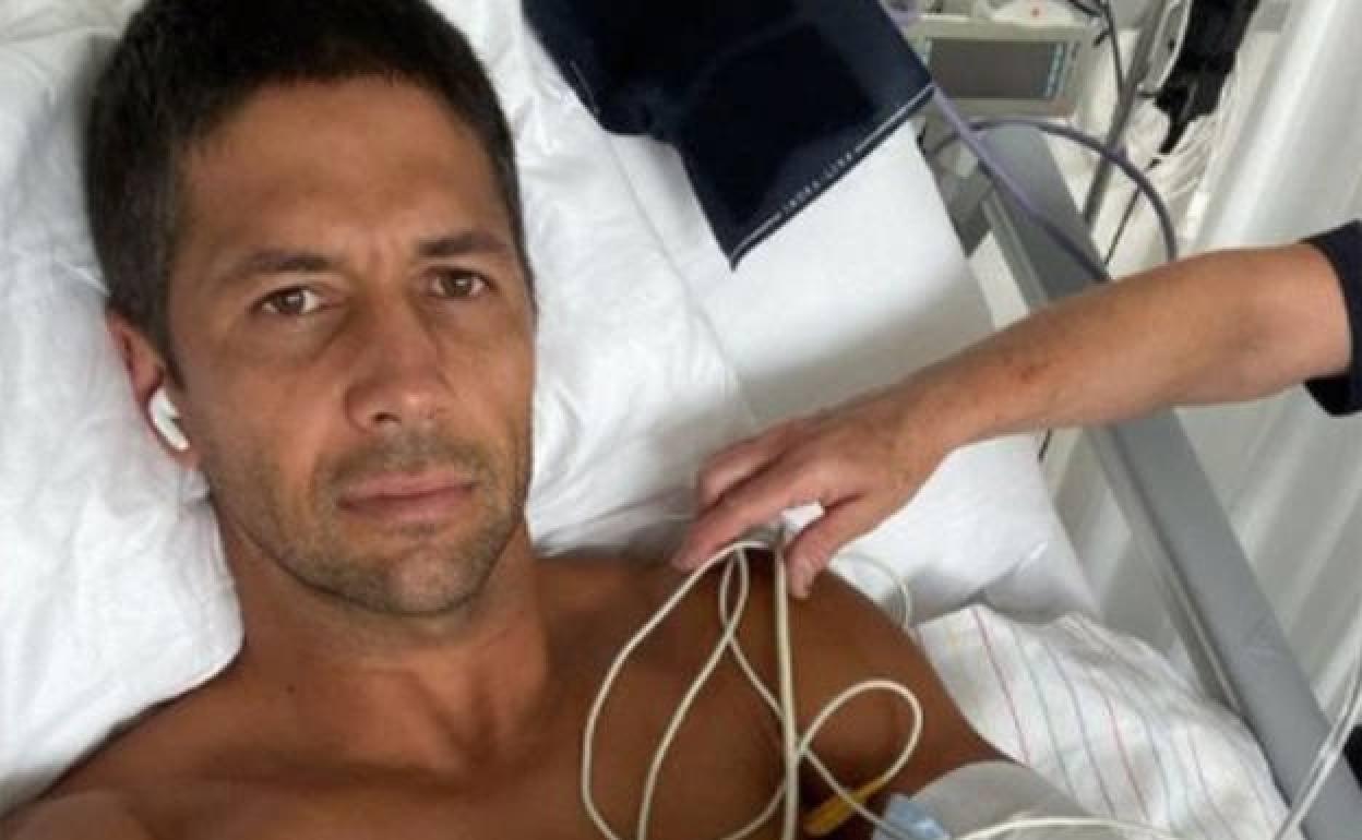 Verdasco recuperándose en el hospital. 