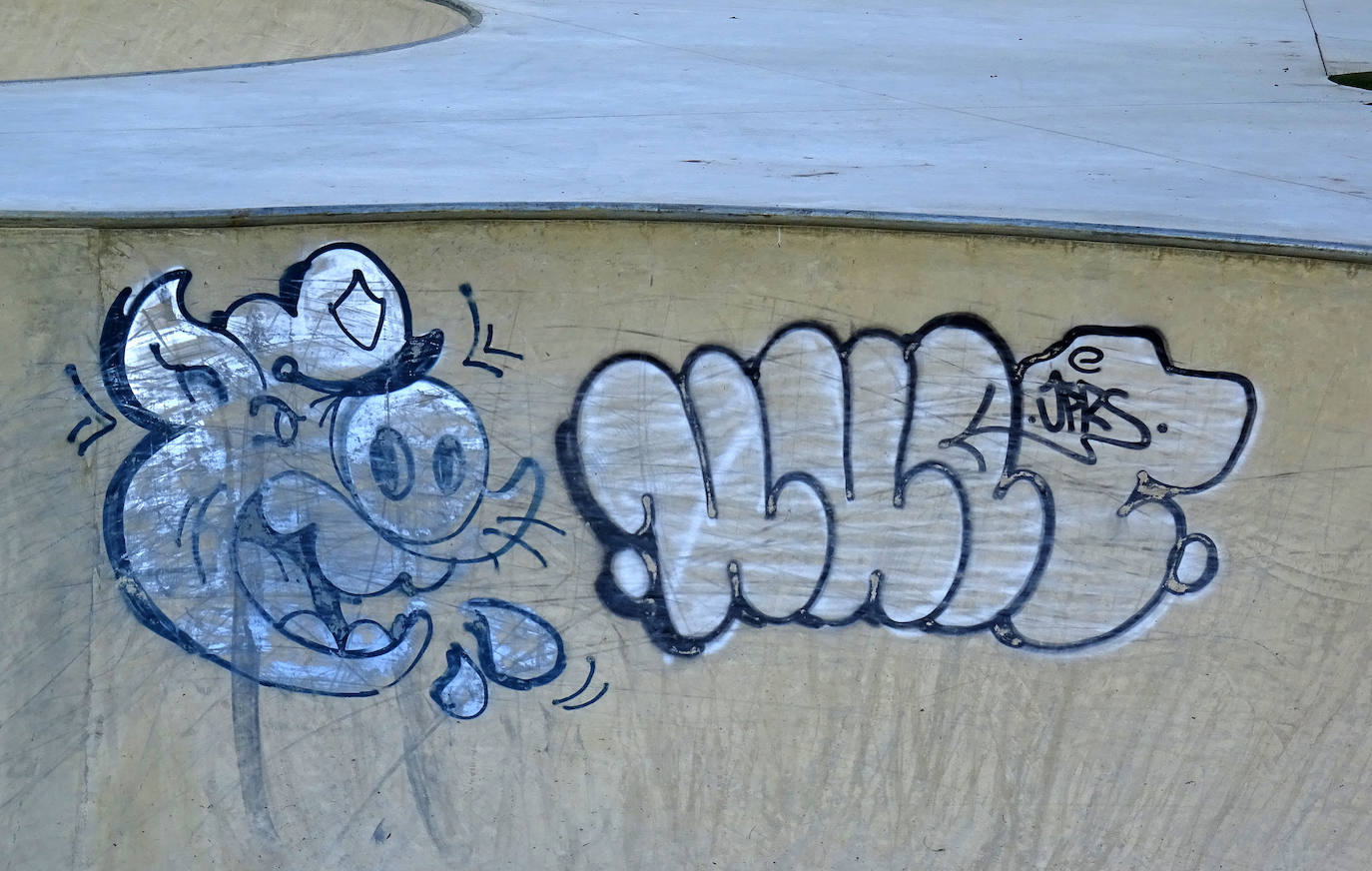 Fotos: Pintadas en el skate park de de La Rosaleda