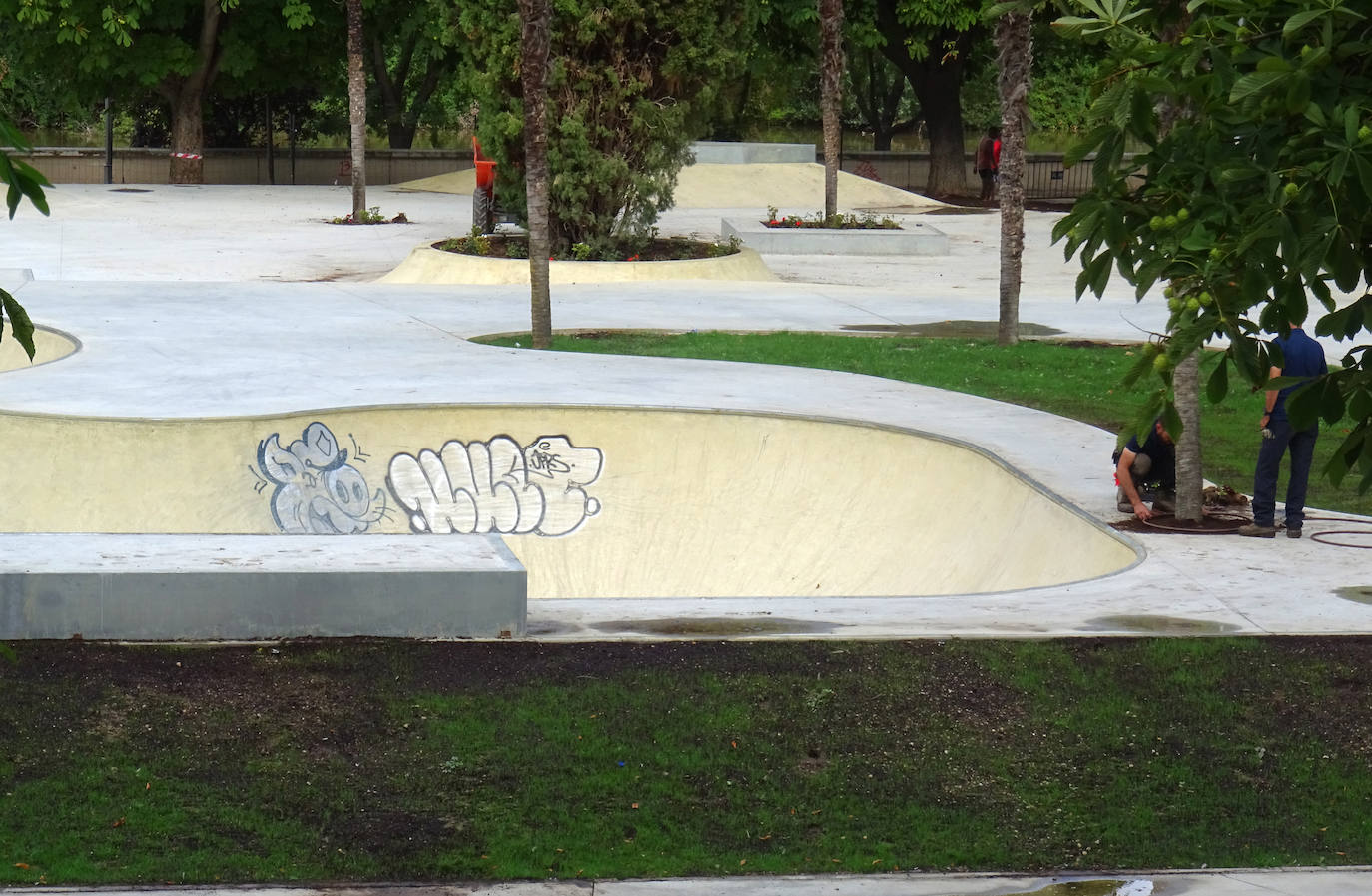 Fotos: Pintadas en el skate park de de La Rosaleda