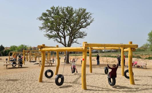 Parque infantil en el nuevo espacio de ocio de Salamanca.