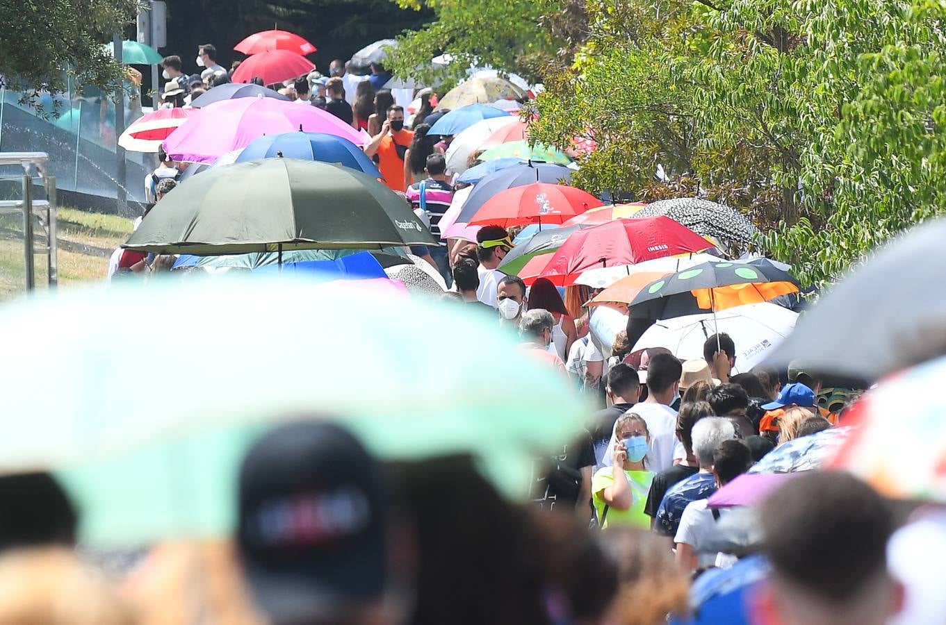 Fotos: Colas de vacunación contra la covid en Valladolid bajo un intenso calor