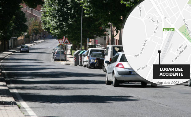 Carretera de Villacastín, lugar en el que tuvo lugar el accidente este lunes.