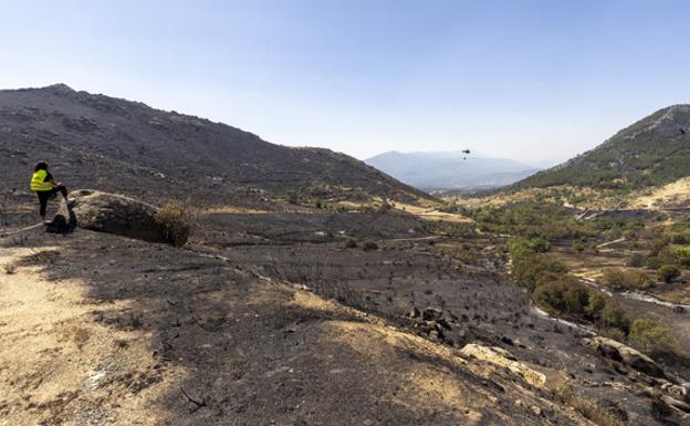 El perímetro del incendio de Navalacruz se mantiene estable 