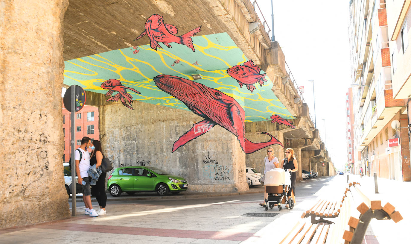 Los murales que lucen en algunas fachadas de Valladolid.