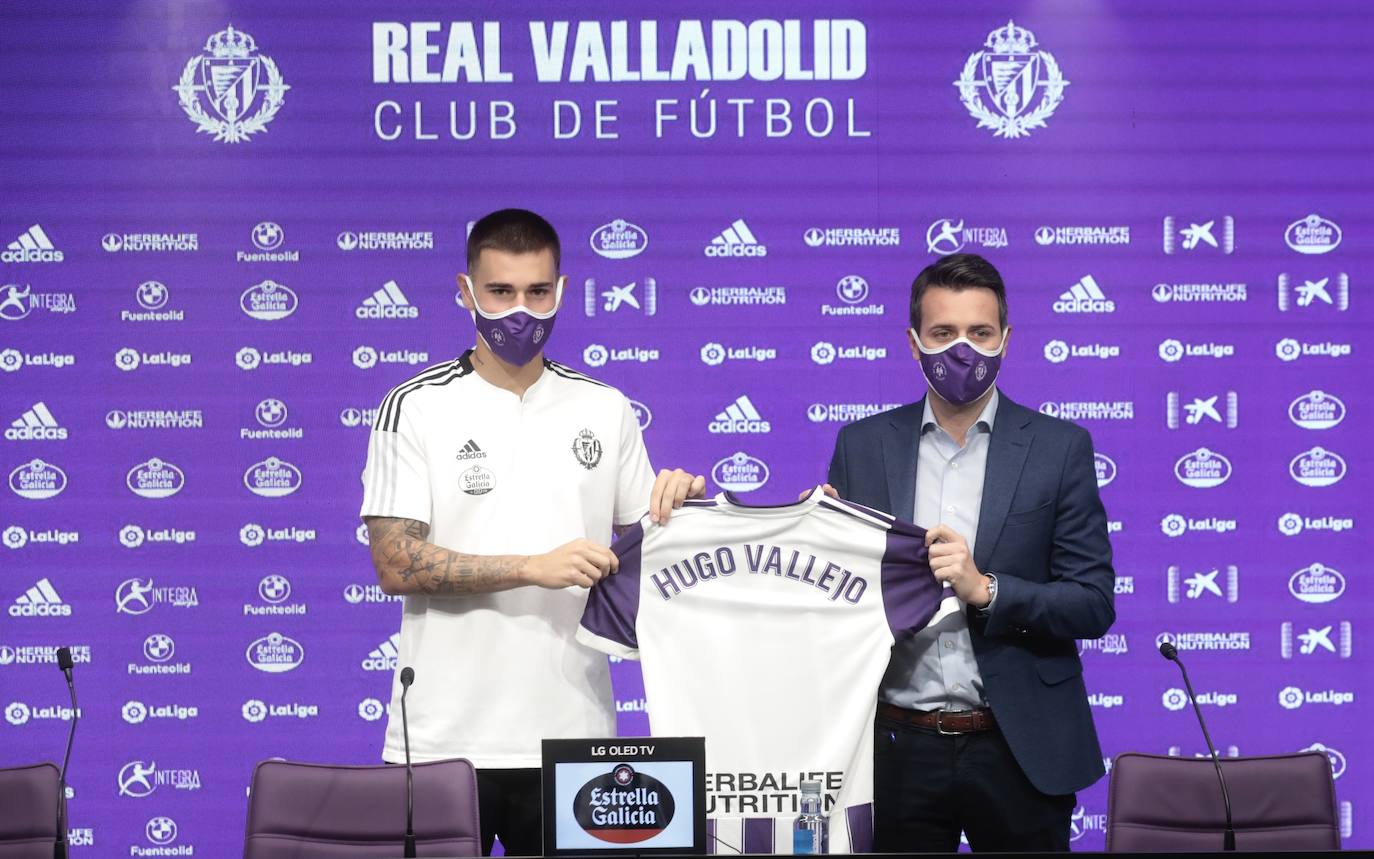 Hugo Vallejo, en su presentación como jugador del Real Valladolid.