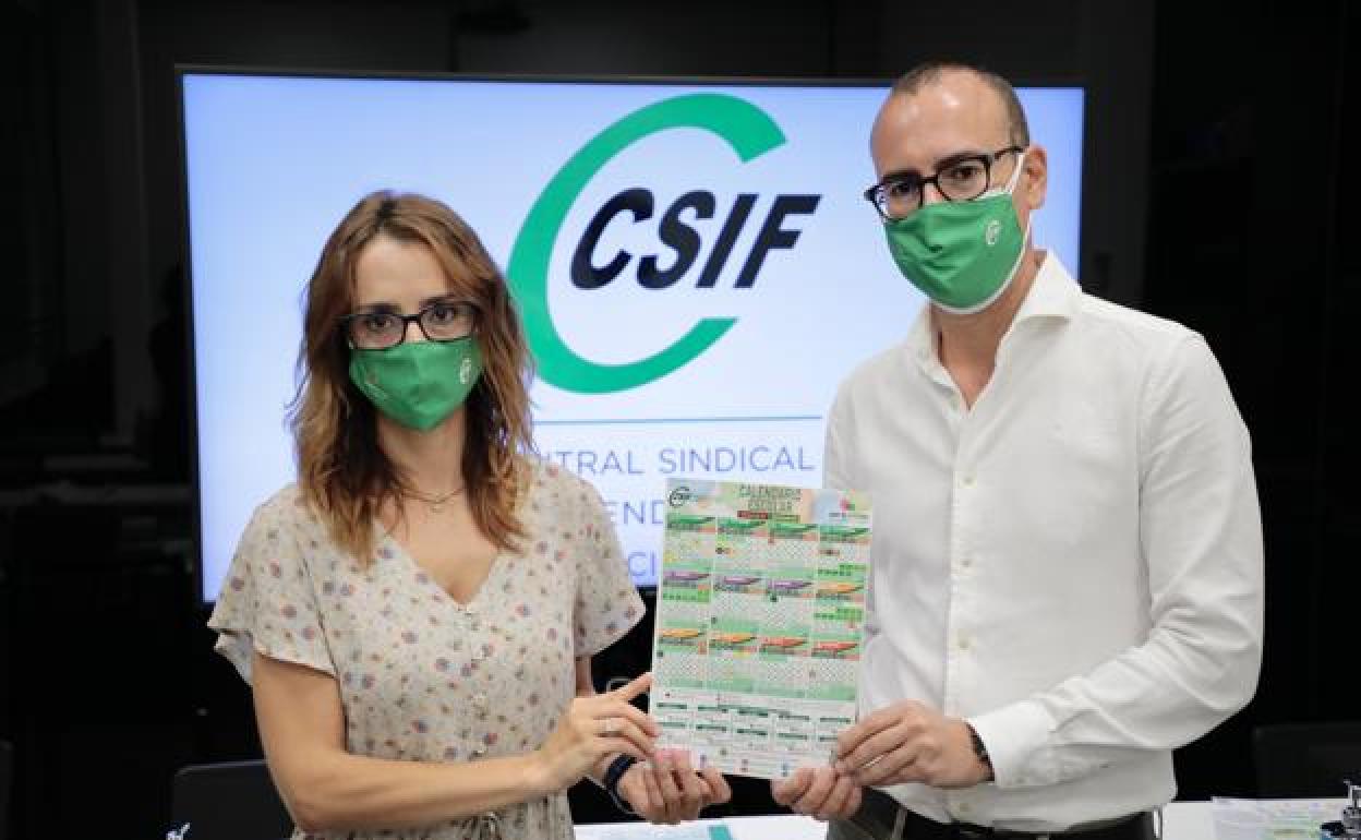 La presidenta de CSIF Educación, Isabel Madruga, y Mariano González presentaron el informe sobre el nuevo curso. 