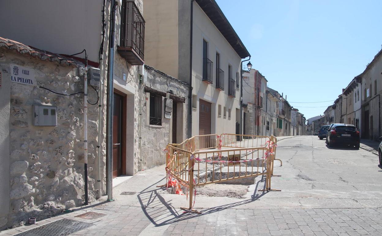 Lugar de la calle Pelota donde se han realizado las proyecciones arqueológicas.