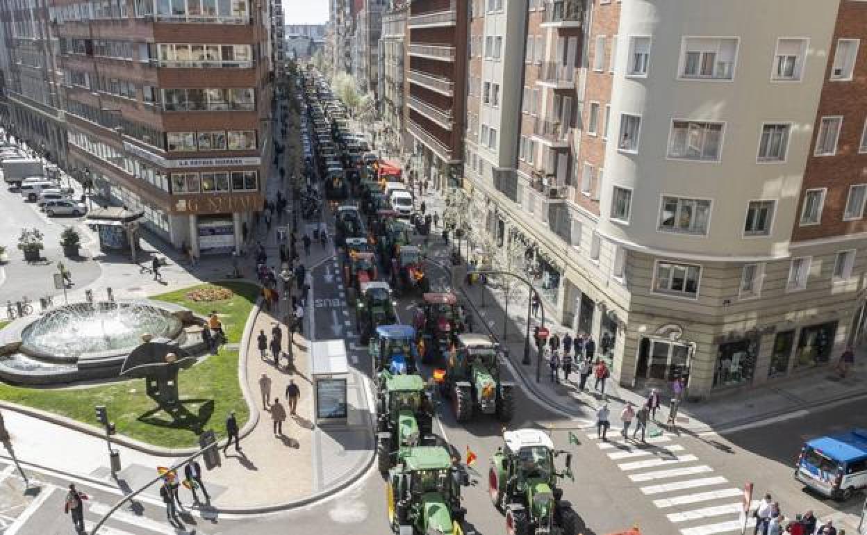 Movilización de agricultores en Valladolid el pasado año. 