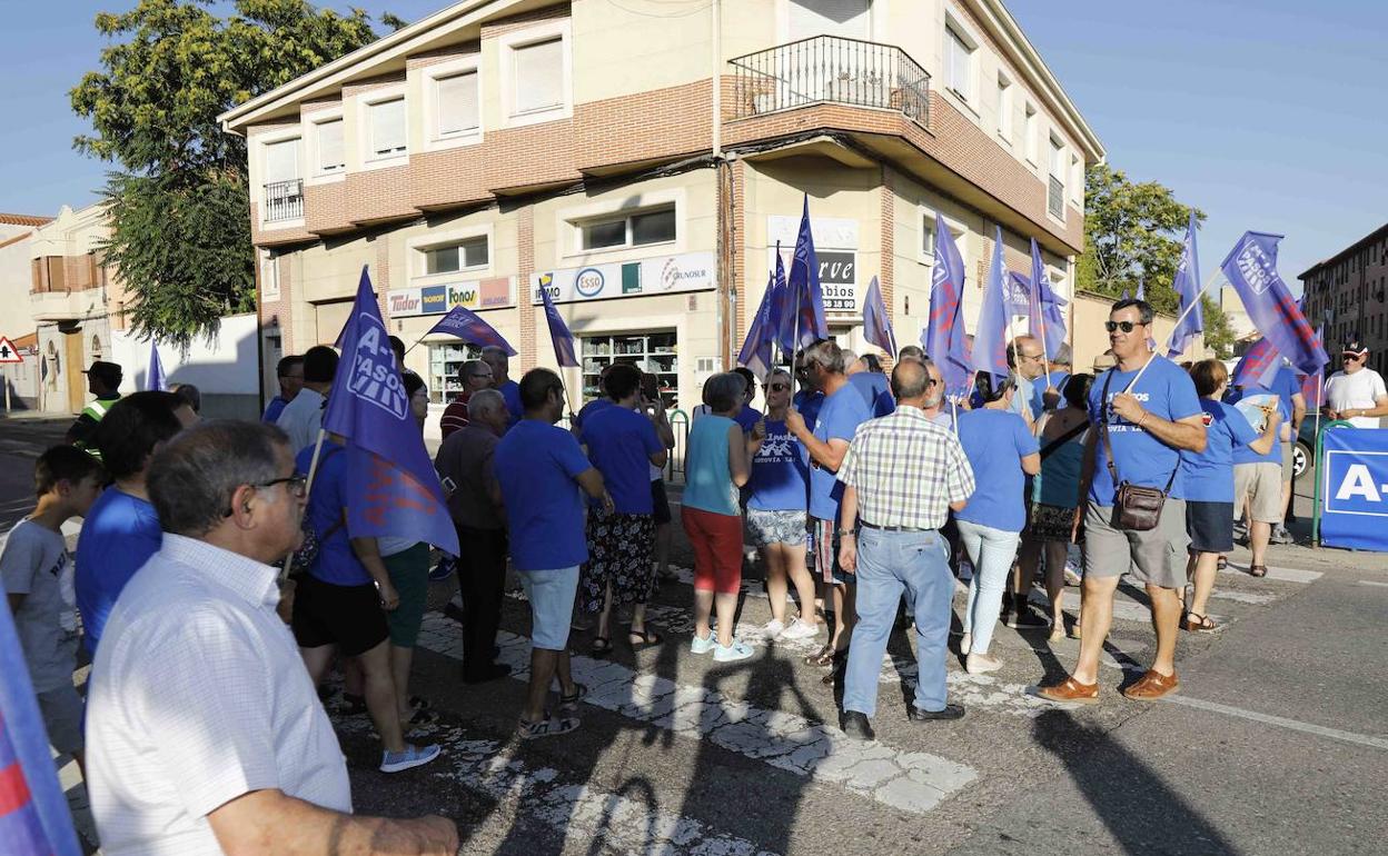 Manifestación, el pasado 11 de julio de 2019, de la plataforma que reivindica la autovía del Duero.