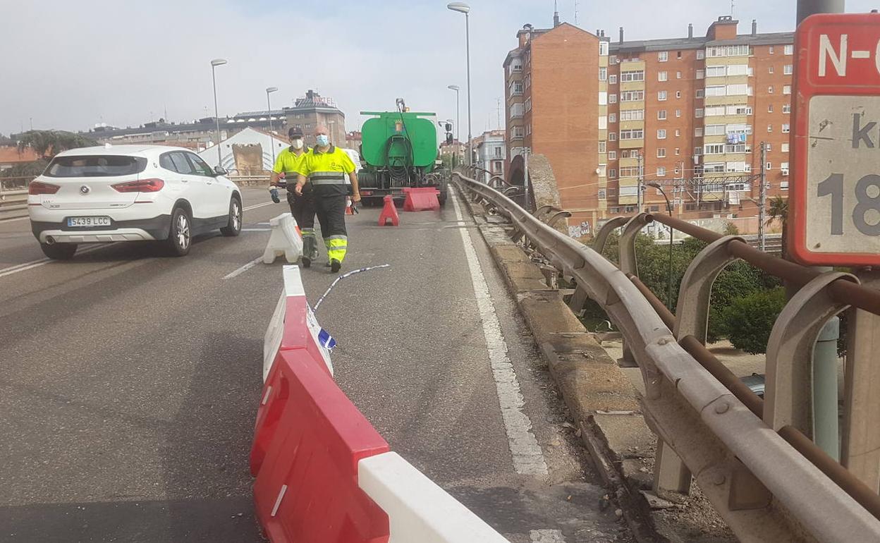 Corte de un carril en Arco Ladrillo.