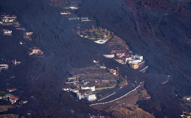 Así es la vista aérea de la evolución de la colada de lava en La Palma