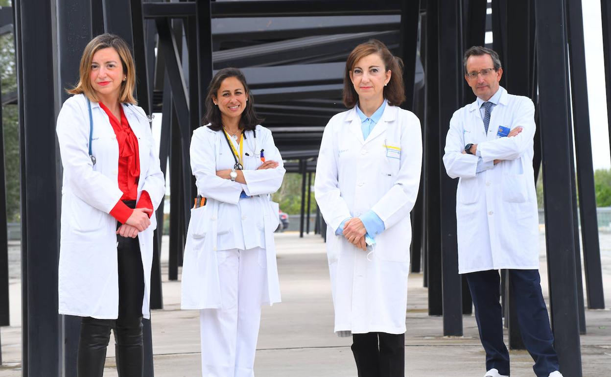 Sara Fernández, Ángela Moro, Alicia Armentia y Alejandro Sánchez, de la Unidad de Asma del Río Hortega. 