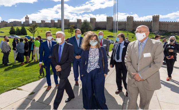 Durante la visita a Ávila. 