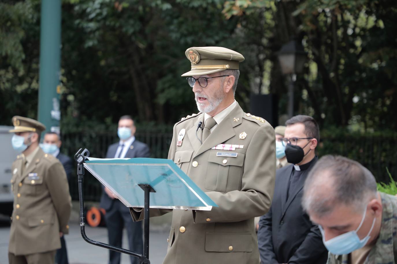 Acto del centenario de la gesta del regimiento Alcántara, en la Academia de Caballería.