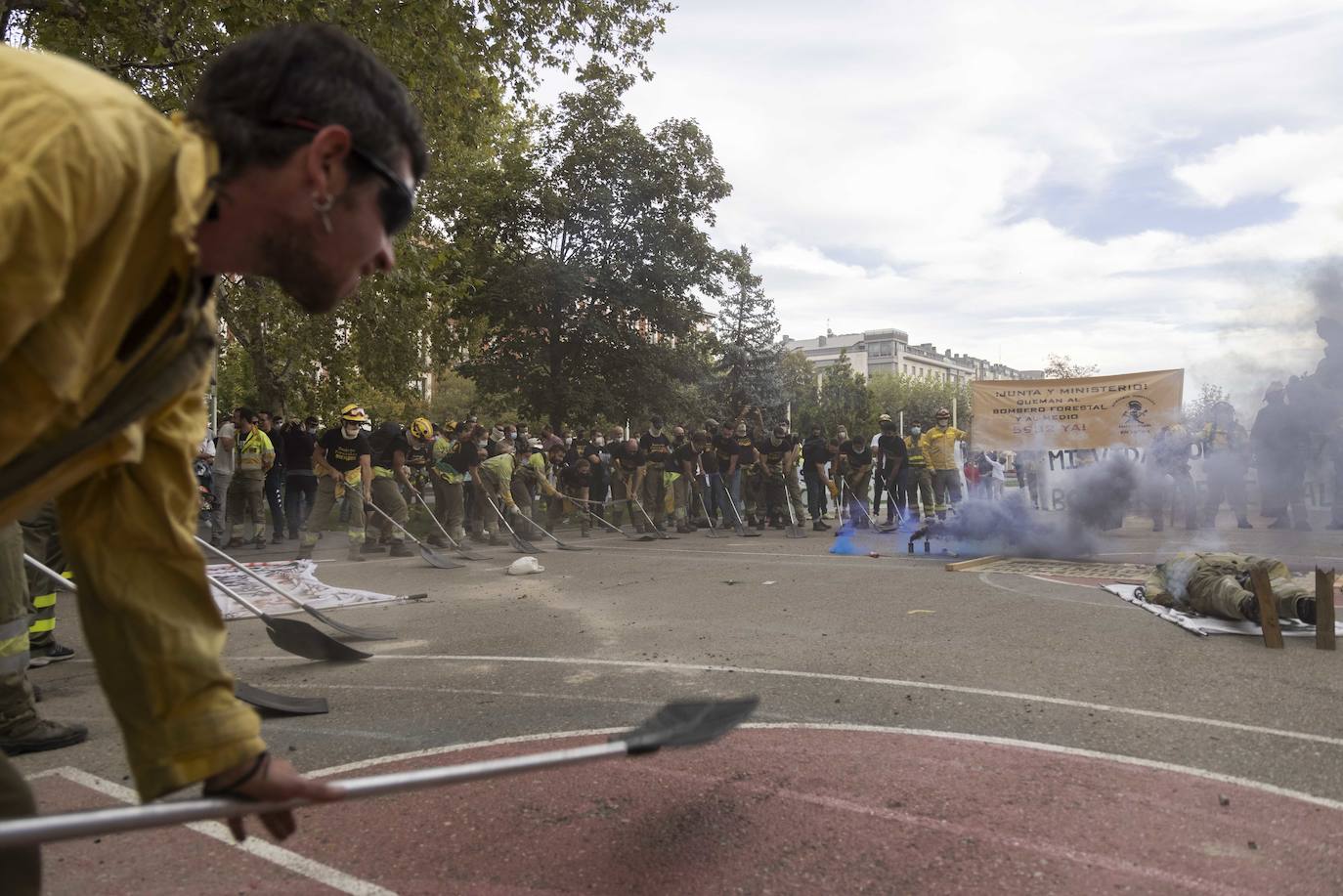 Fotos: Aspecto de la manifestación que arrancó bajo la estatua de Colón