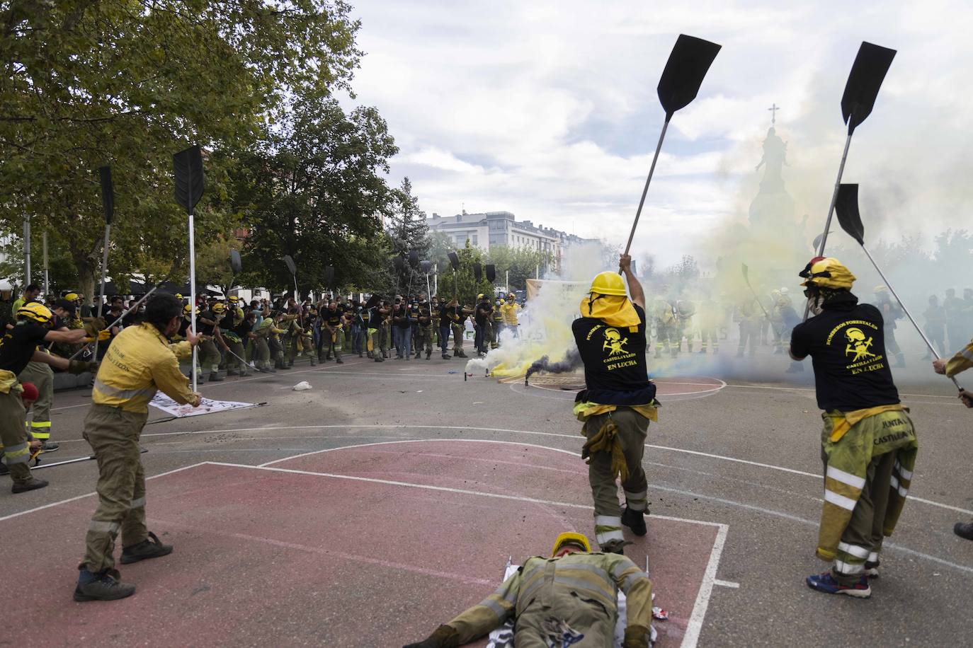Fotos: Aspecto de la manifestación que arrancó bajo la estatua de Colón