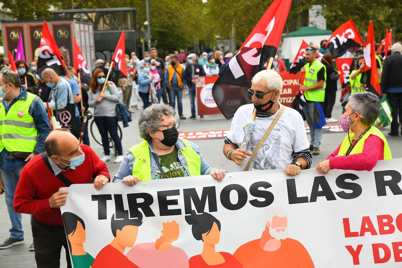 Fotos: Aspecto de la manifestación que arrancó bajo la estatua de Colón