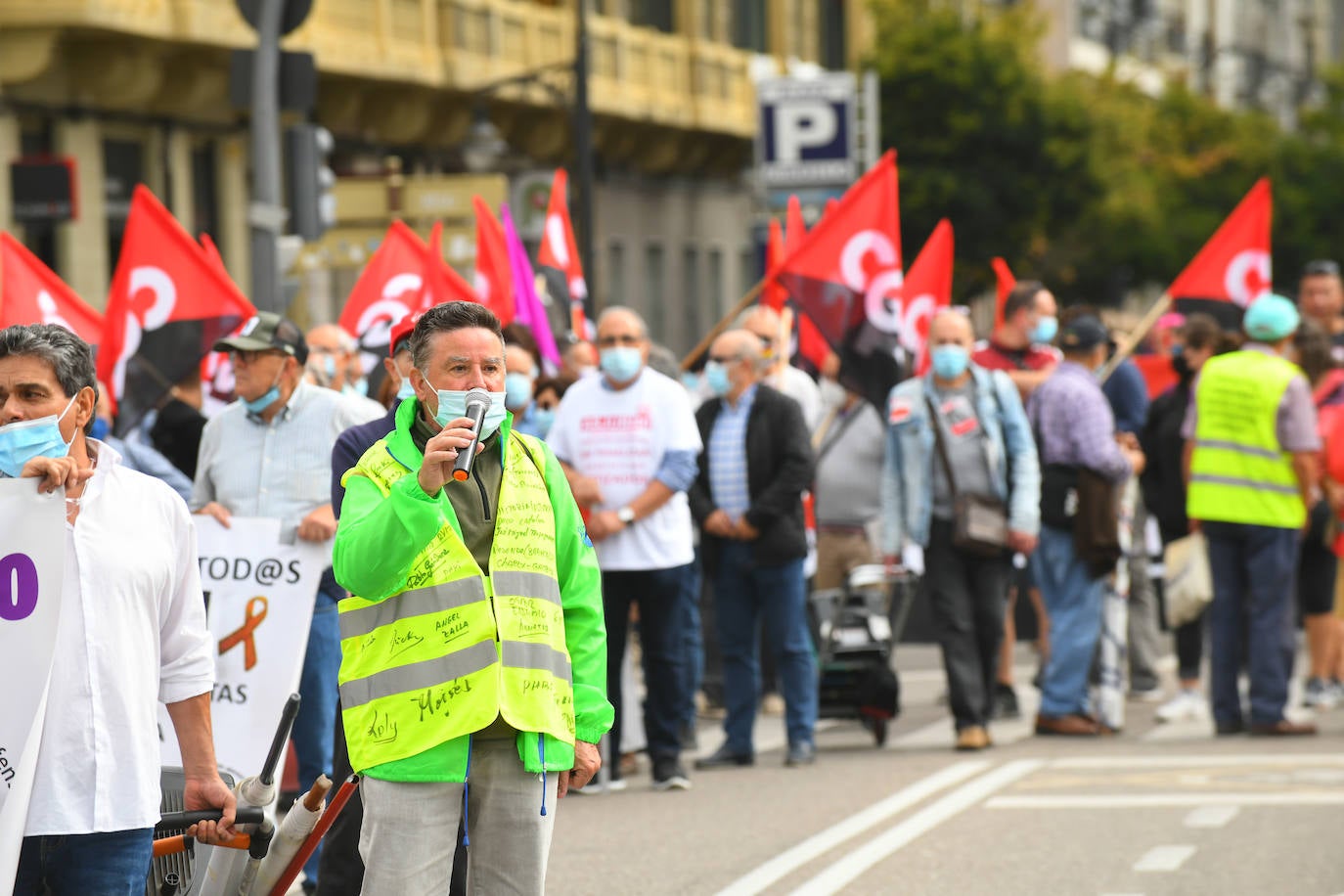 Fotos: Aspecto de la manifestación que arrancó bajo la estatua de Colón