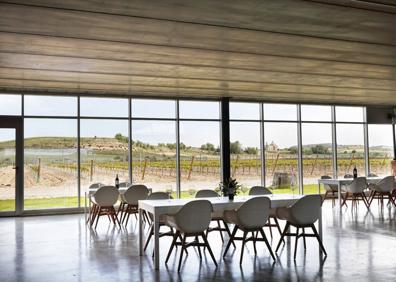 Imagen secundaria 1 - Plaza del Coso de Peñafiel y sala de catas de Bodegas Belvety Wines de Pesquera de Duero.