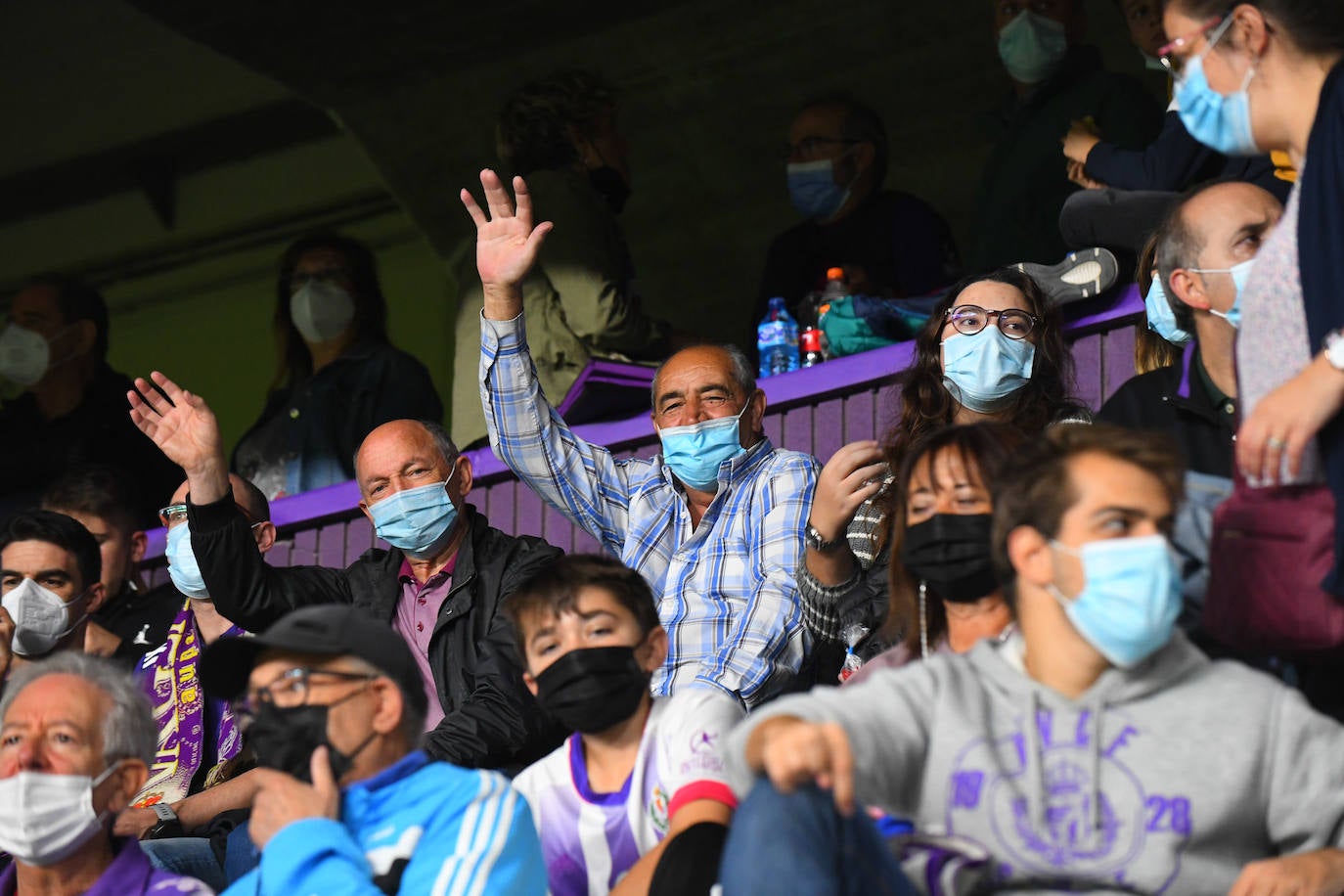 Aficionados vallisoletanos en el Zorrilla durante el encuentro contra el Málaga. 