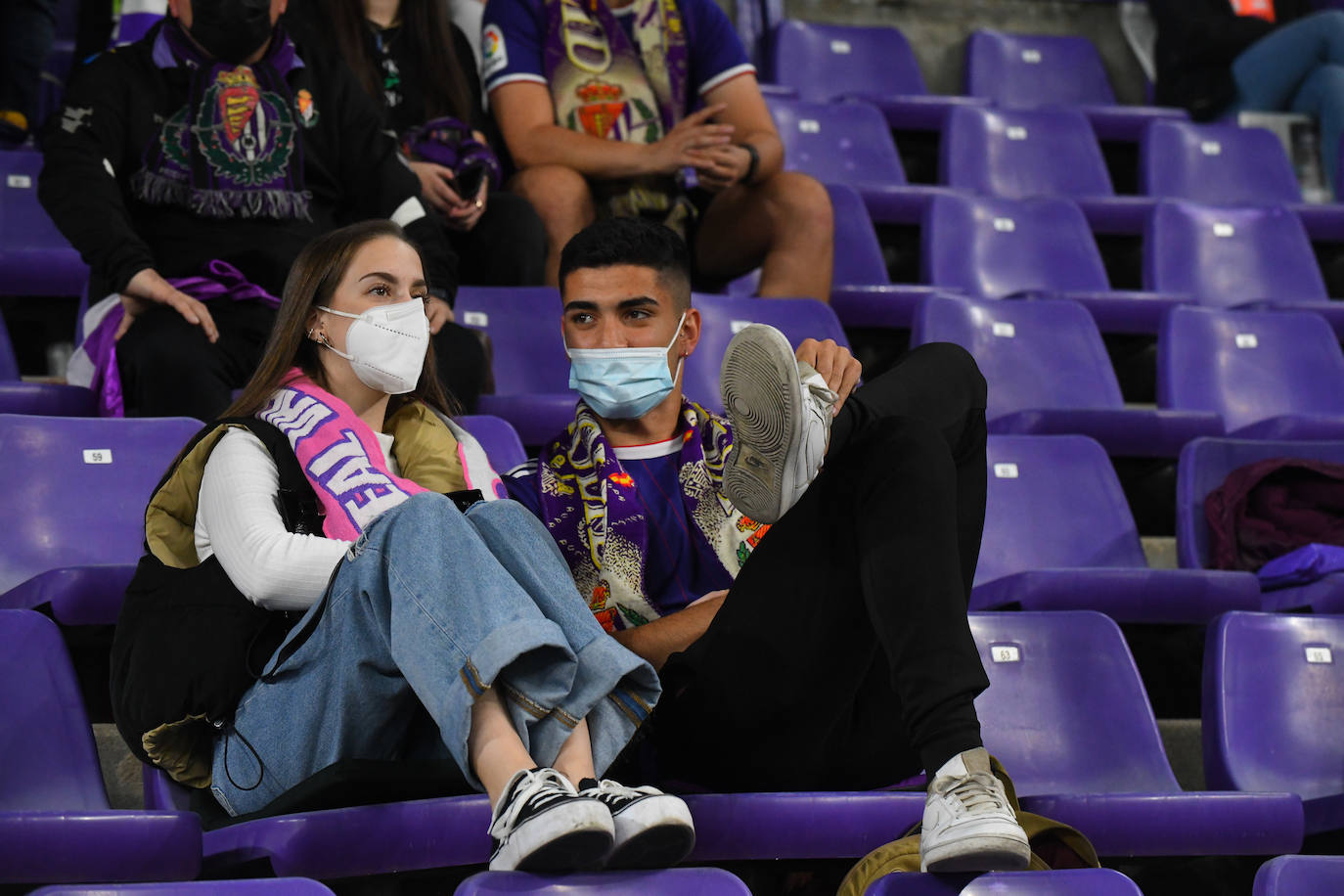 Aficionados vallisoletanos en el Zorrilla durante el encuentro contra el Málaga. 