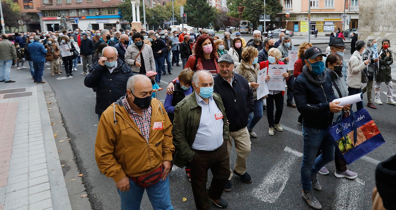 Manifestación en Palencia por la sanidad en el medio rural.