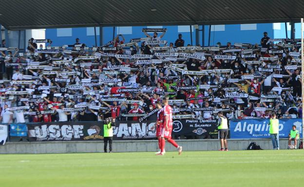 Imagen principal - Un punto más del líder Unionistas que pudieron ser tres en Talavera (1-1)