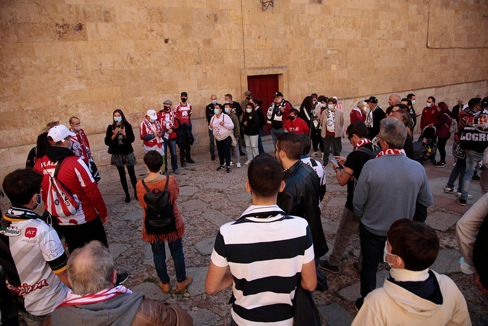 Ruta turística y gastronómica entre las aficiones de Unionistas y SD Logroñés para abrir la fiesta del fútbol popular