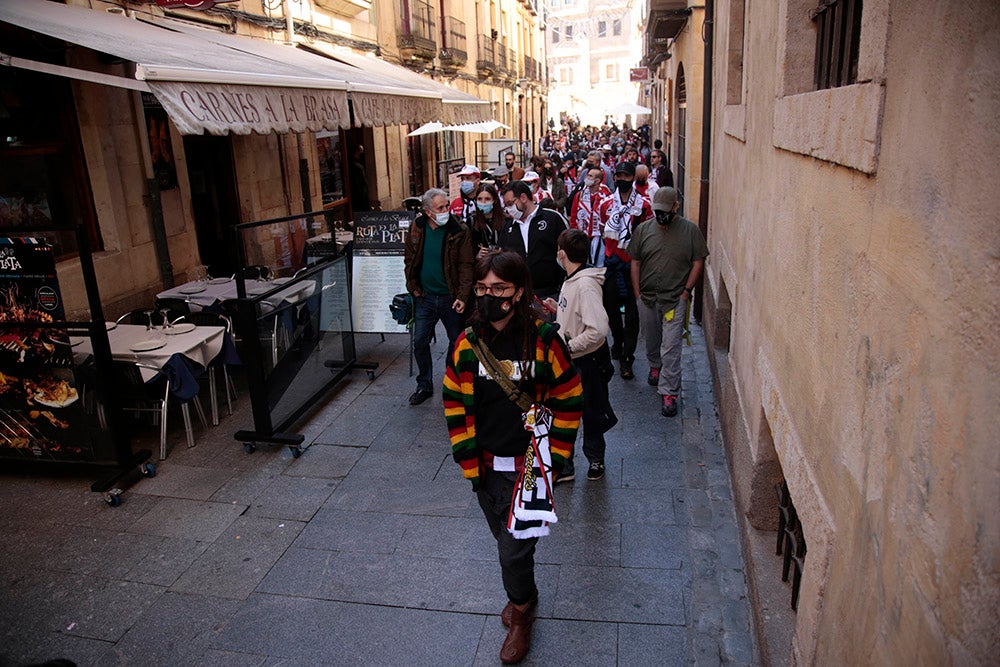 Ruta turística y gastronómica entre las aficiones de Unionistas y SD Logroñés para abrir la fiesta del fútbol popular