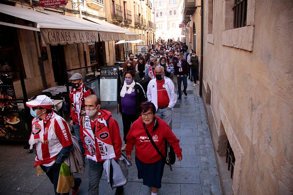 Ruta turística y gastronómica entre las aficiones de Unionistas y SD Logroñés para abrir la fiesta del fútbol popular