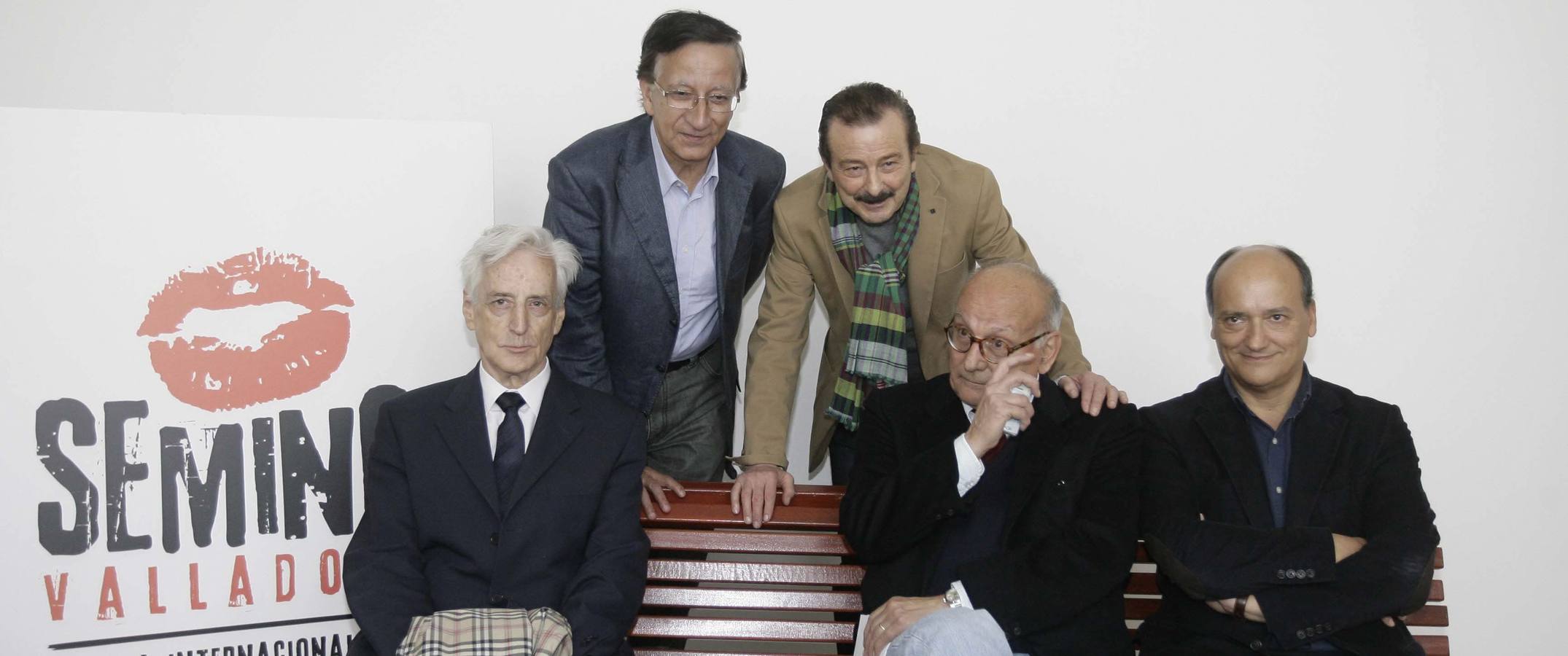 2010. Francisco Plaza, Ramón García, Juan Diego, Mario Camus y Gustavo Martín Garzo en el homenaje a Miguel Delibes.