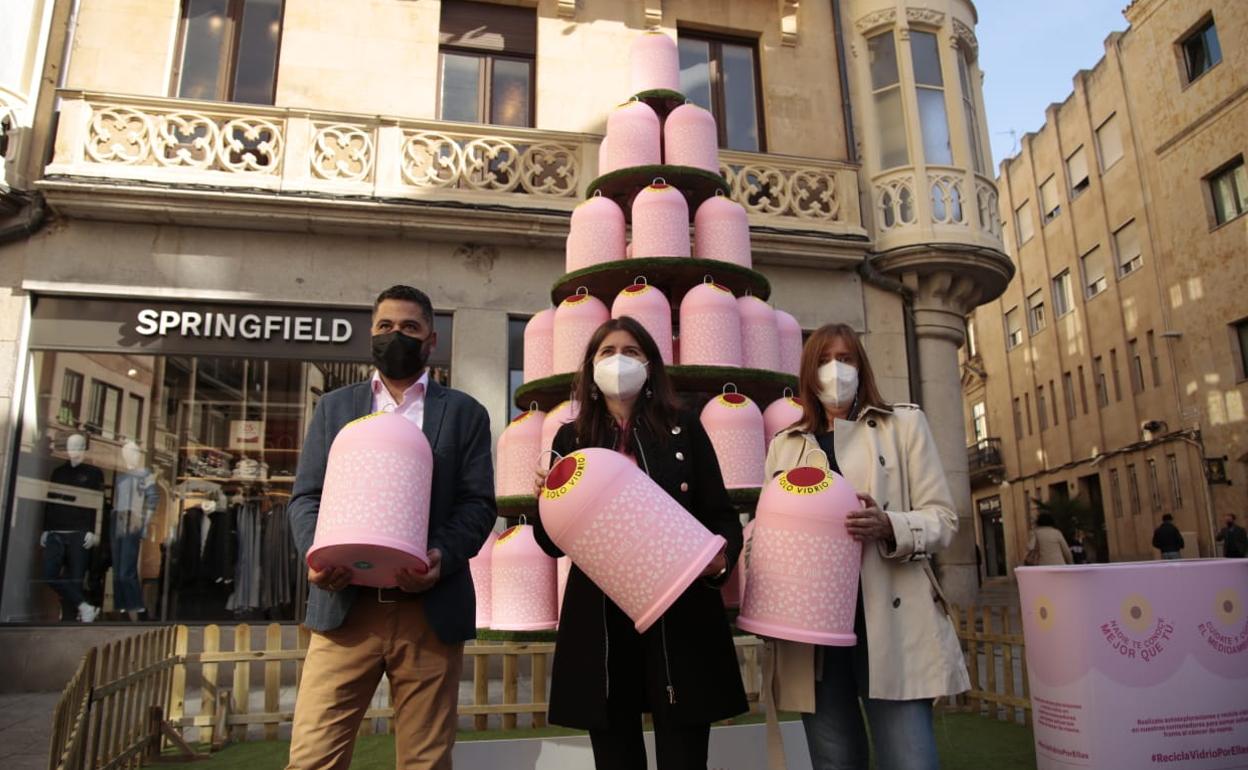 José Carlos Agustina, Miryam Rodríguez y María José Fresnadillo durante la presentación de la campaña. 