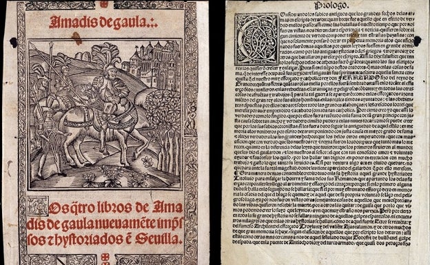 Portada y primera página de la edición de 1531 del Amadís de Gaula. 