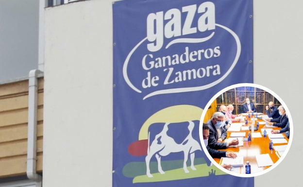 En la imagen grande, las instalaciones de Gaza; en el círculo, el jurado de los Premios del Campo formado por Pablo Redondo (Pascual), Fernando Zamácola (Fundación Delibes), Carlos Moreno (Bayer), Armando Caballero, Ángel Ortiz (director de El Norte), el viceconsejero Jorge Llorente, Julio López, Jorge Villoria (Unicaja) y Fernando Carpintero (Reale Seguros). 