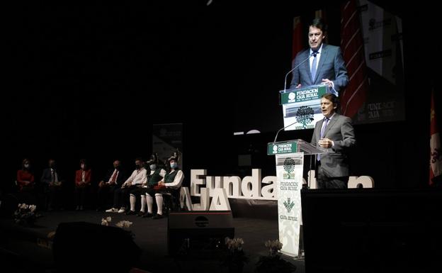 El presidente Mañueco, durante su intervención.